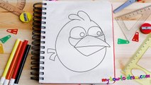 How to draw Angry Birds Blue Birds Easy step by step drawing lessons for kids