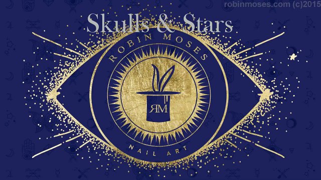 Stars and Skull Nails! Neon Pink Black and White Nail Design