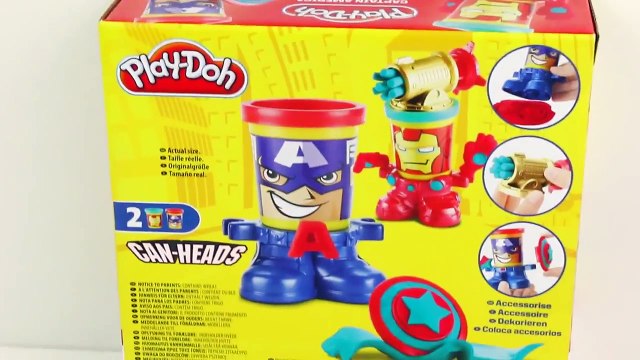 Marvel Play Doh Can Heads Iron Man Captain America set Superheroes play dough