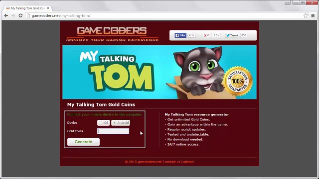 Hack My Talking Tom Gold Coins
