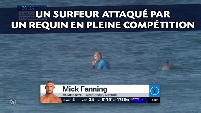 Un surfeur attaqué par un requin en pleine compétition