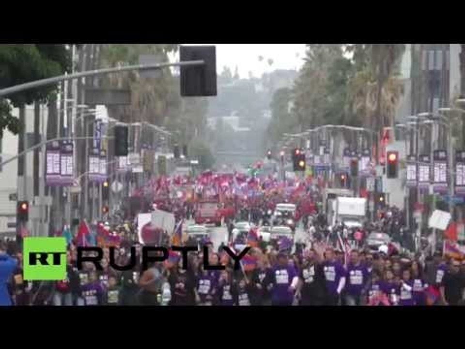 RAW: LA rally marks 100th anniversary of mass killings of Armenians by Ottoman Turks