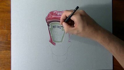 How I draw a Heinz tomato ketchup bottle