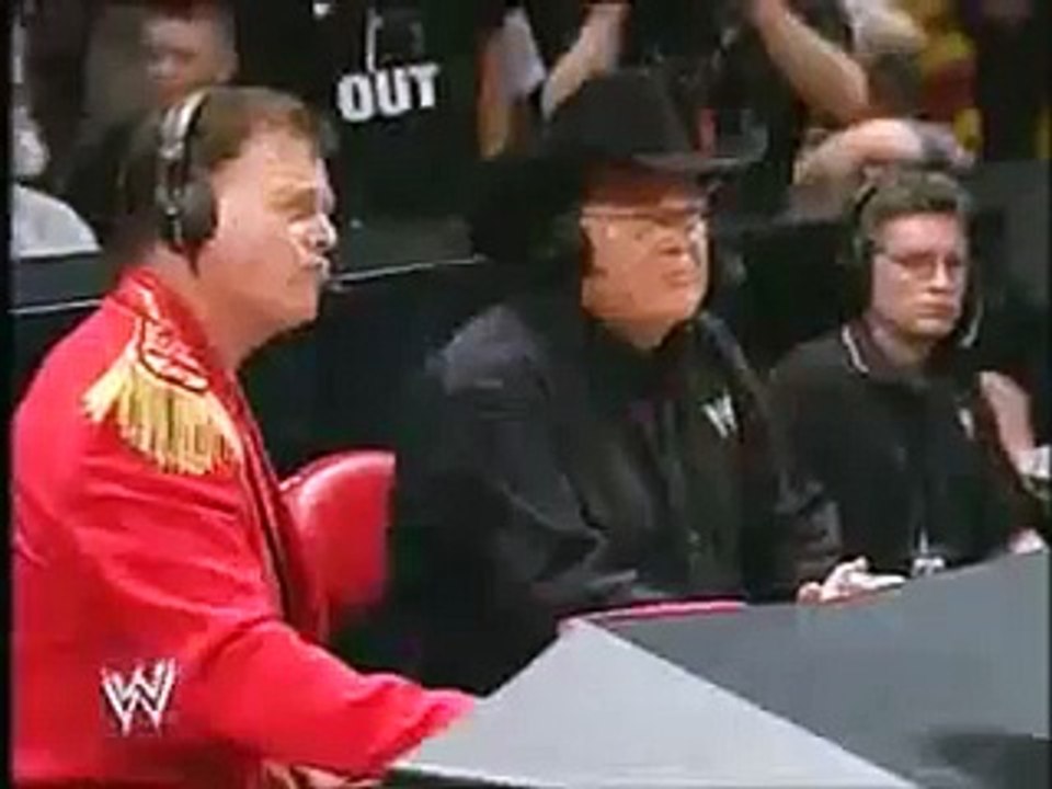 Michael Cole and Tazz confront Jim Ross and Jerry Lawler