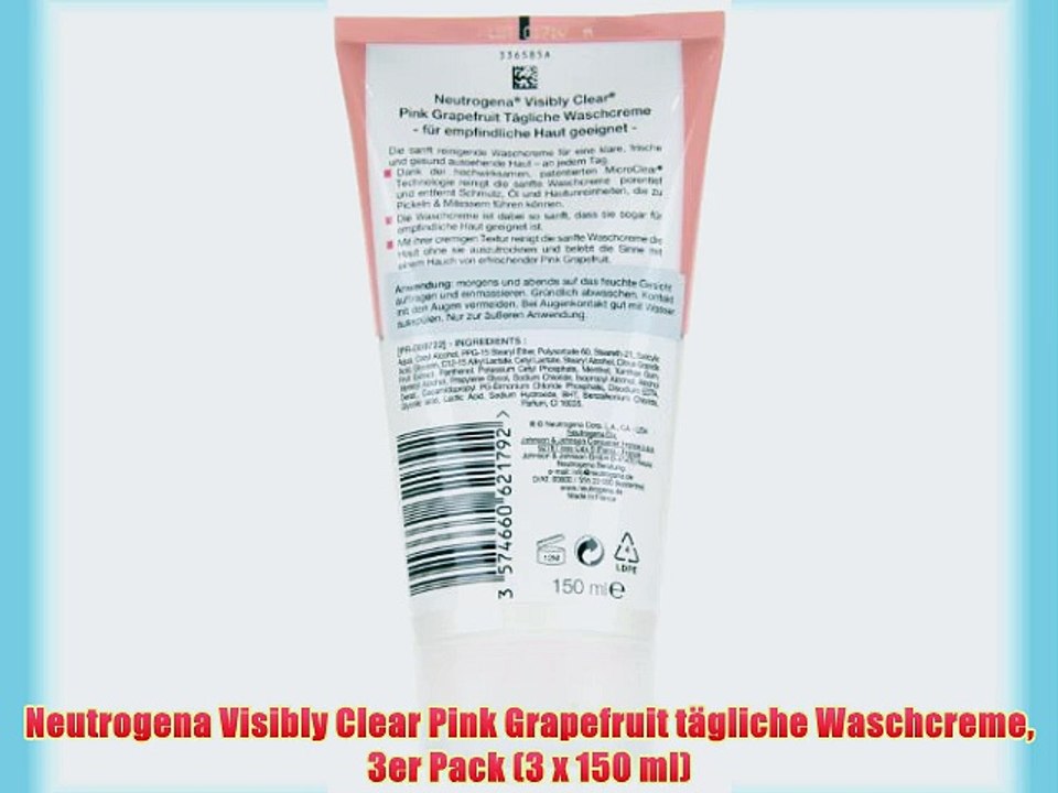 Neutrogena Visibly Clear Pink Grapefruit t?gliche Waschcreme 3er Pack (3 x 150 ml)