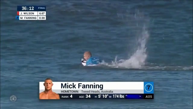 WSL : Mick Fanning attacked by shark