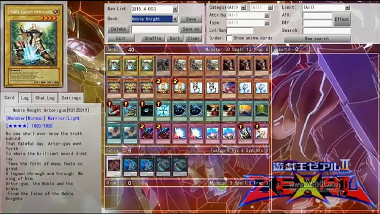 [주리온] 유희왕 덱 레시피 - 성기사 덱 (Yugioh Deck Recipes - Noble Knight)