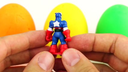 Rainbow Play Doh Surprise Eggs Angry Birds Peppa Pig Shopkins Captain America
