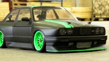 RC BMW e30 New Look Drifting (Matte Black and Fluor Green)