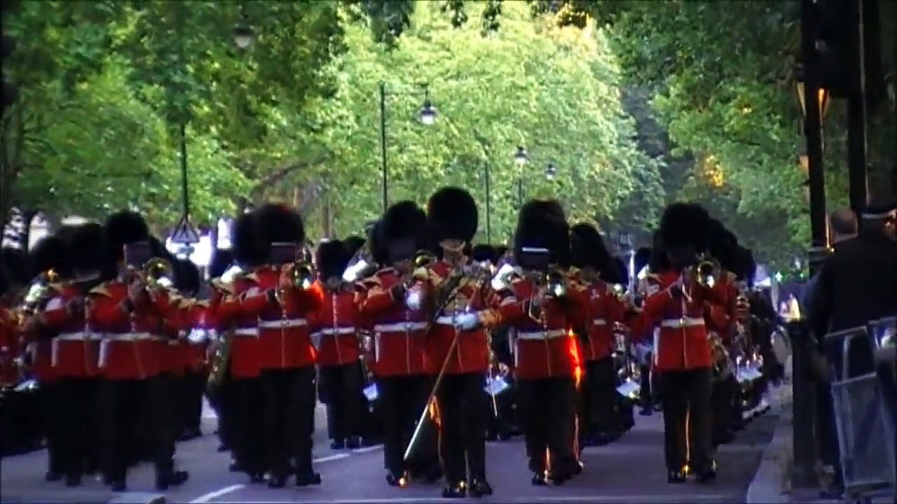 Birdcage Walk 3 Guards Massed bands in london