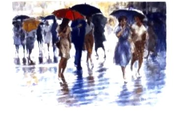 中津川雄久 水彩画「夜雨の街」/ Watercolors〝Streets of night rain〟