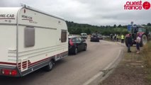 Manifestation d'agriculteurs sur l'A84