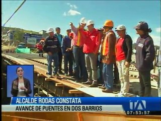 Descargar video: Mauricio Rodas constató el avance en la construcción de dos puentes en Quito