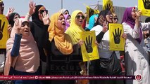 رصد| سلسلة بشرية لرافضى الانقلاب من طلاب جامعة مصر للعلوم والتكنولوجيا بأكتوبر