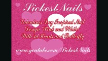 Acrylic Nails Valentines Day Design-Pink and white 3d Hearts (request)