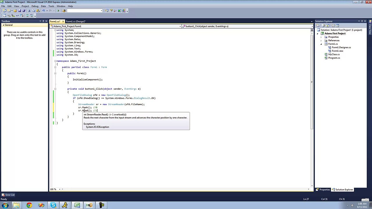 C# Beginners Tutorial - 38 - StreamReader pt 3