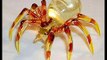 Yellow Spider Art Glass figurine 3 W + L ; Small Glass Animal Figurines, Crystal Art Glass