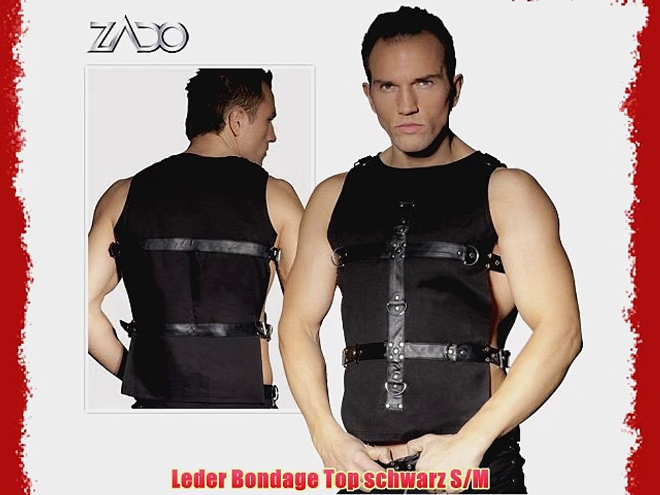 Leder Bondage Top schwarz S/M
