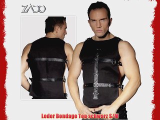 Leder Bondage Top schwarz S/M