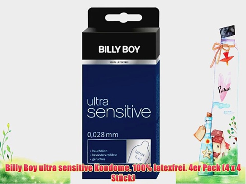 Billy Boy ultra sensitive Kondome. 100% latexfrei. 4er Pack (4 x 4 St?ck)
