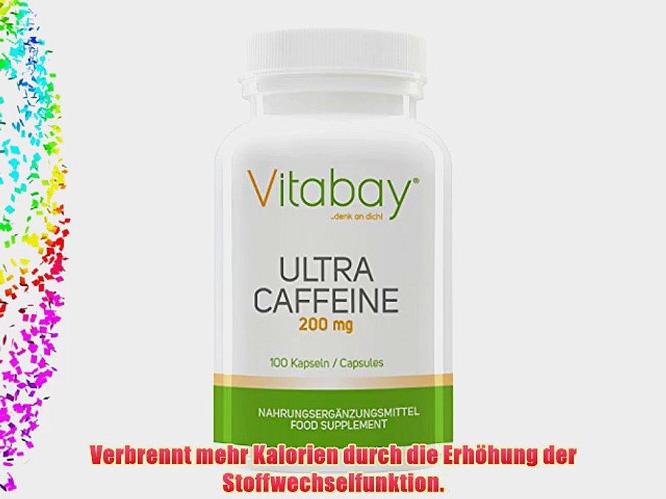 Vitabay Koffein - hochdosiert - 200 mg - 100 Kapseln