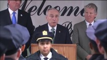 Mayor Bill de Blasio Visits Precinct 25 with NYPD Commissioner Bratton