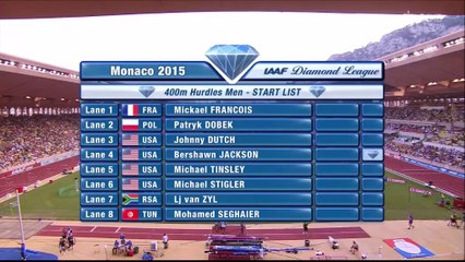 400m haies H - DL Monaco 2015, victoire de Bershawn Jackson (48''23)