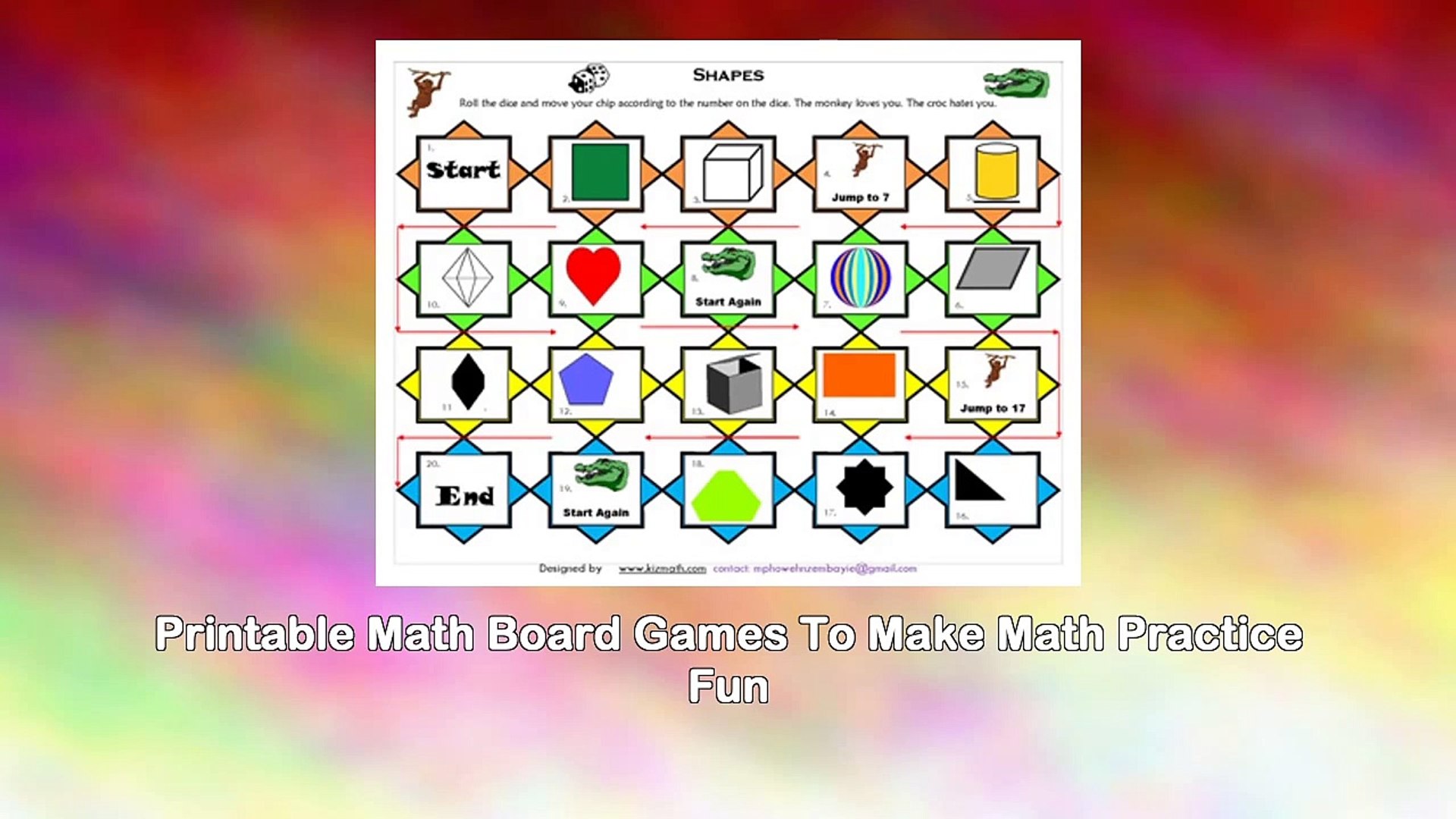 The Math Board Games Book - Printable Math Games