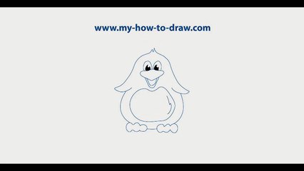 How to draw a Penguin Easy step by step drawing lessons for kids