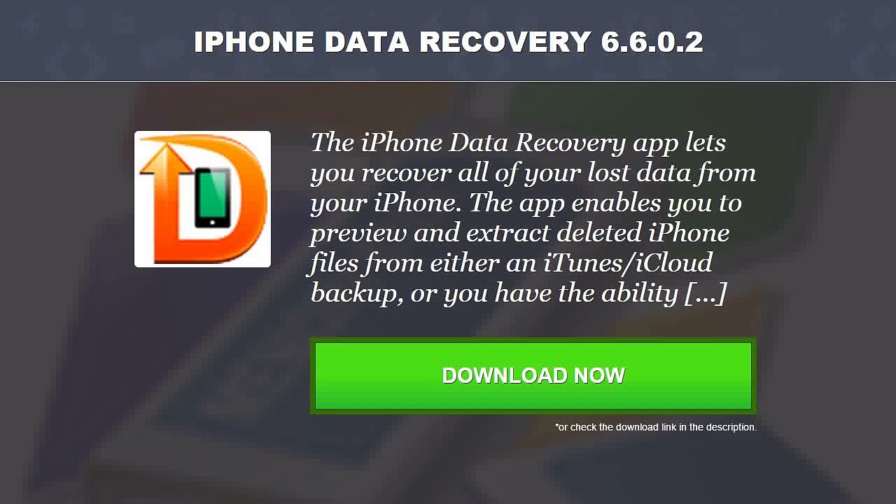 HOW TO: DOWNLOAD IPHONE DATA RECOVERY 6.6.0.2 FOR WINDOWS (LINK ON DESCRIPTION)