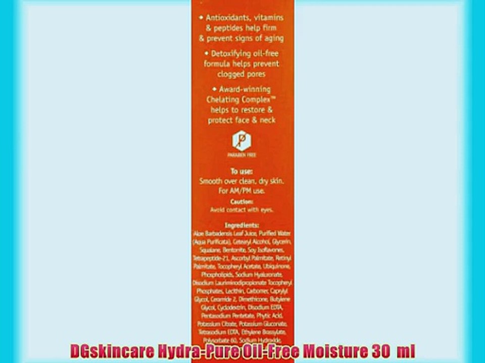 DGskincare Hydra-Pure Oil-Free Moisture 30  ml
