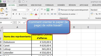 EXCEL 2013 : ORIENTATION PAPIER - IMPRESSION DOCUMENT - PORTRAIT PAYSAGE
