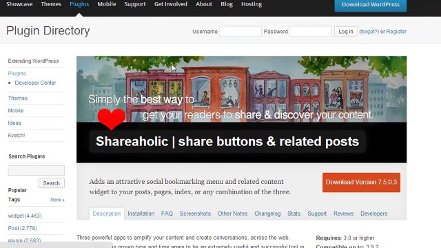 WordPress Shareaholic Plugin for Social Sharing Buttons in Urdu/Hindi