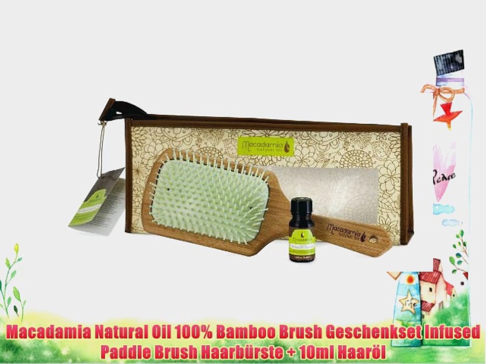 Macadamia Natural Oil 100% Bamboo Brush Geschenkset Infused Paddle Brush Haarb?rste   10ml