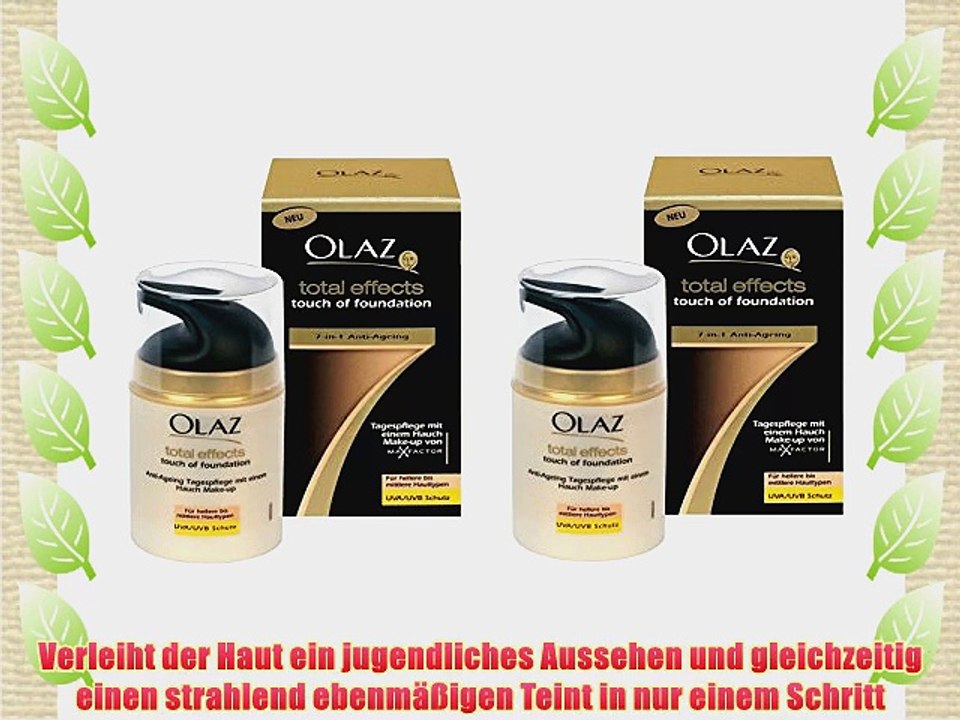 2 X Olaz Total Effects BB Cream Touch of Foundation mit LSF 15 hellere Hauttypen 50ml