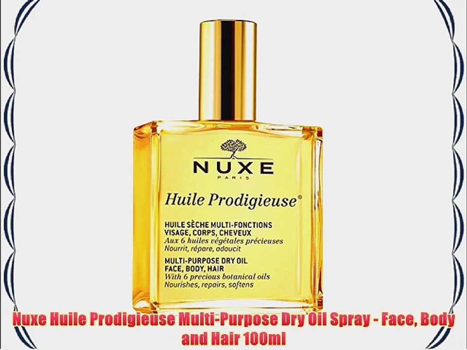 Nuxe Huile Prodigieuse Multi-Purpose Dry Oil Spray - Face Body and Hair 100ml