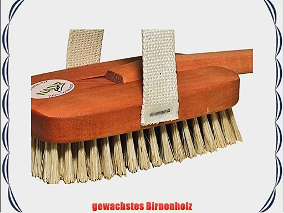 Redecker R?ckenb?rste Badeb?rste aus Birnbaumholz Stiel abnehmbar 44cm