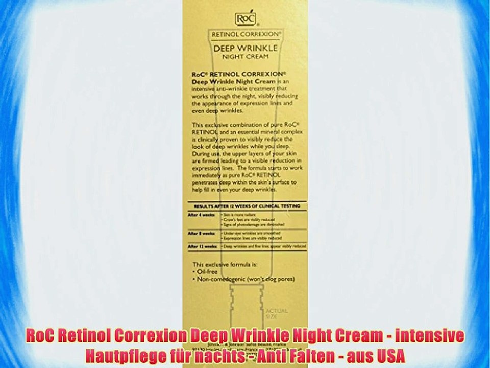 RoC Retinol Correxion Deep Wrinkle Night Cream/Nachtcreme gegen Falten- aus den USA