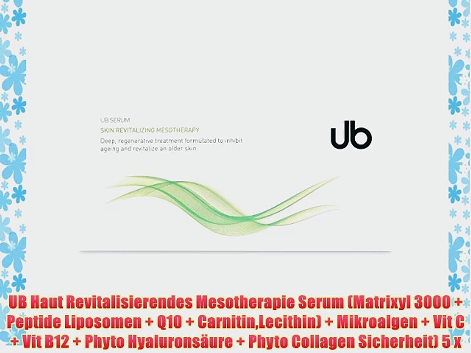 UB Haut Revitalisierendes Mesotherapie Serum (Matrixyl 3000   Peptide Liposomen   Q10   CarnitinLecithin)