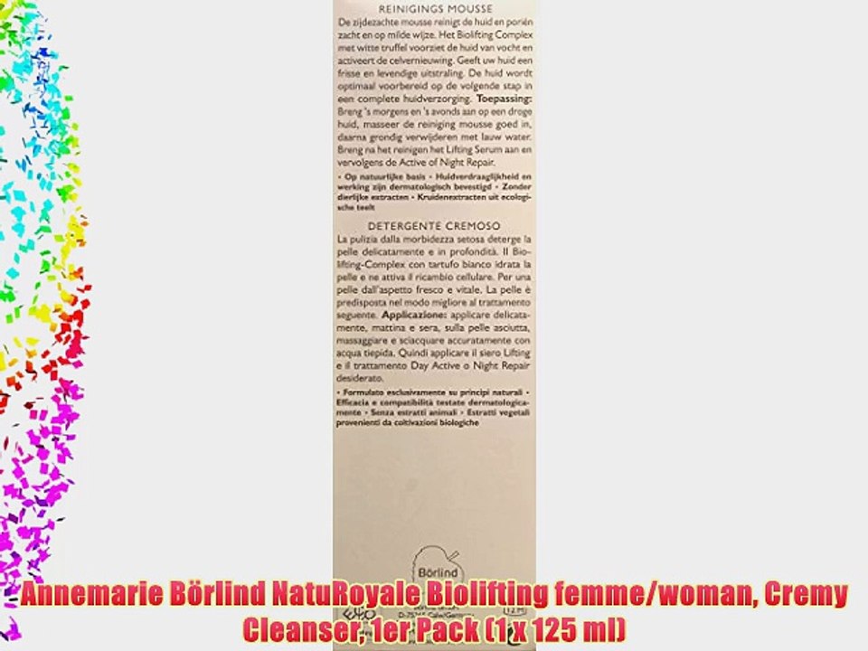 Annemarie B?rlind NatuRoyale Biolifting femme/woman Cremy Cleanser 1er Pack (1 x 125 ml)