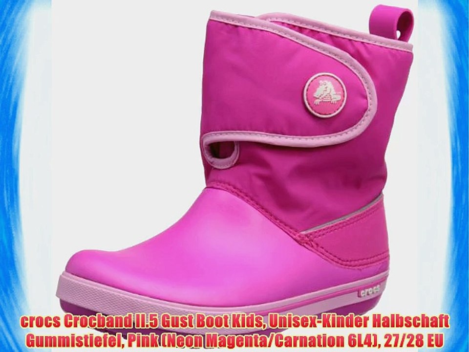 crocs Crocband II.5 Gust Boot Kids Unisex-Kinder Halbschaft Gummistiefel Pink (Neon Magenta/Carnation