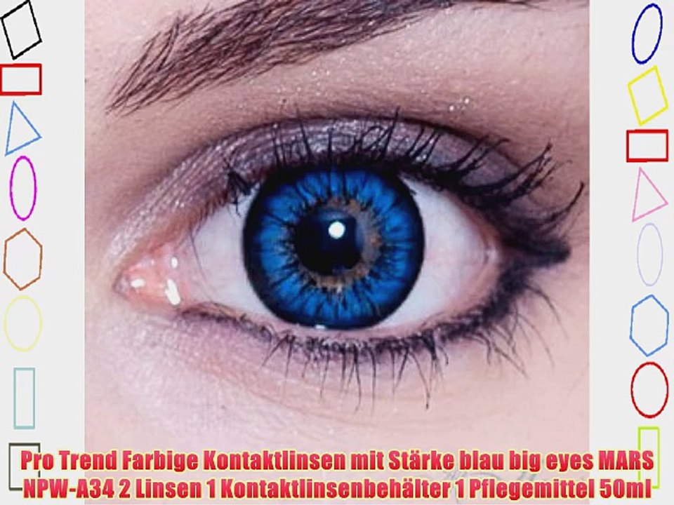 Pro Trend Farbige Kontaktlinsen mit St?rke blau big eyes MARS NPW-A34 2 Linsen 1 Kontaktlinsenbeh?lter