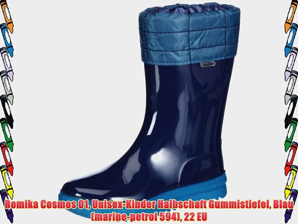 Romika Cosmos 01 Unisex-Kinder Halbschaft Gummistiefel Blau (marine-petrol 594) 22 EU