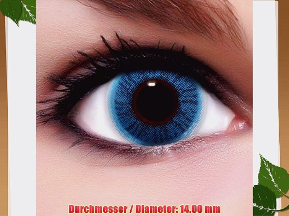 Lenzera Intense 'Blue' blaue farbige Kontaktlinsen f?r dunkle Augen ohne und mit St?rke