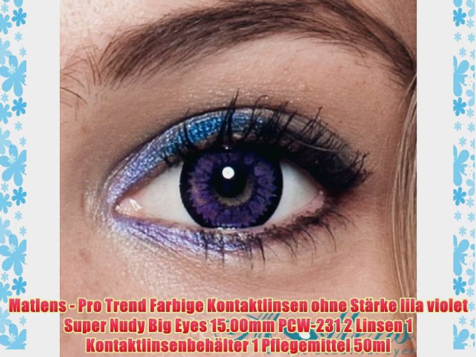 Matlens - Pro Trend Farbige Kontaktlinsen ohne St?rke lila violet Super Nudy Big Eyes 15.00mm