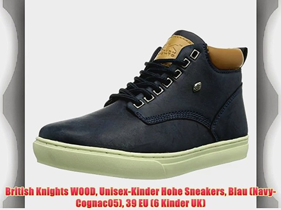 British Knights WOOD Unisex-Kinder Hohe Sneakers Blau (Navy-Cognac05) 39 EU (6 Kinder UK)