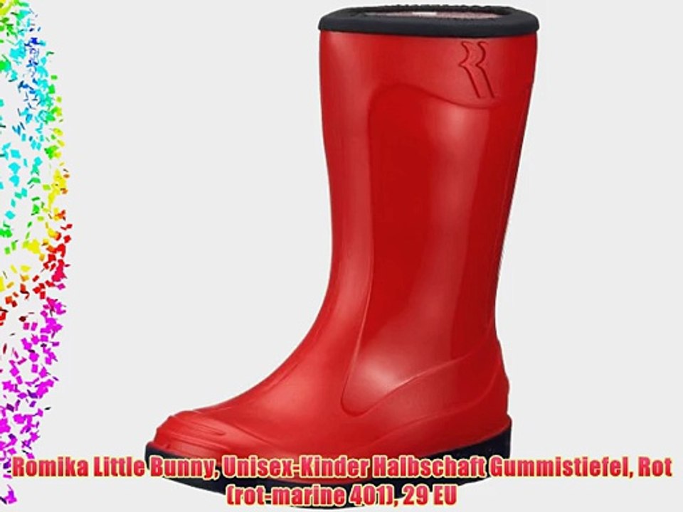 Romika Little Bunny Unisex-Kinder Halbschaft Gummistiefel Rot (rot-marine 401) 29 EU