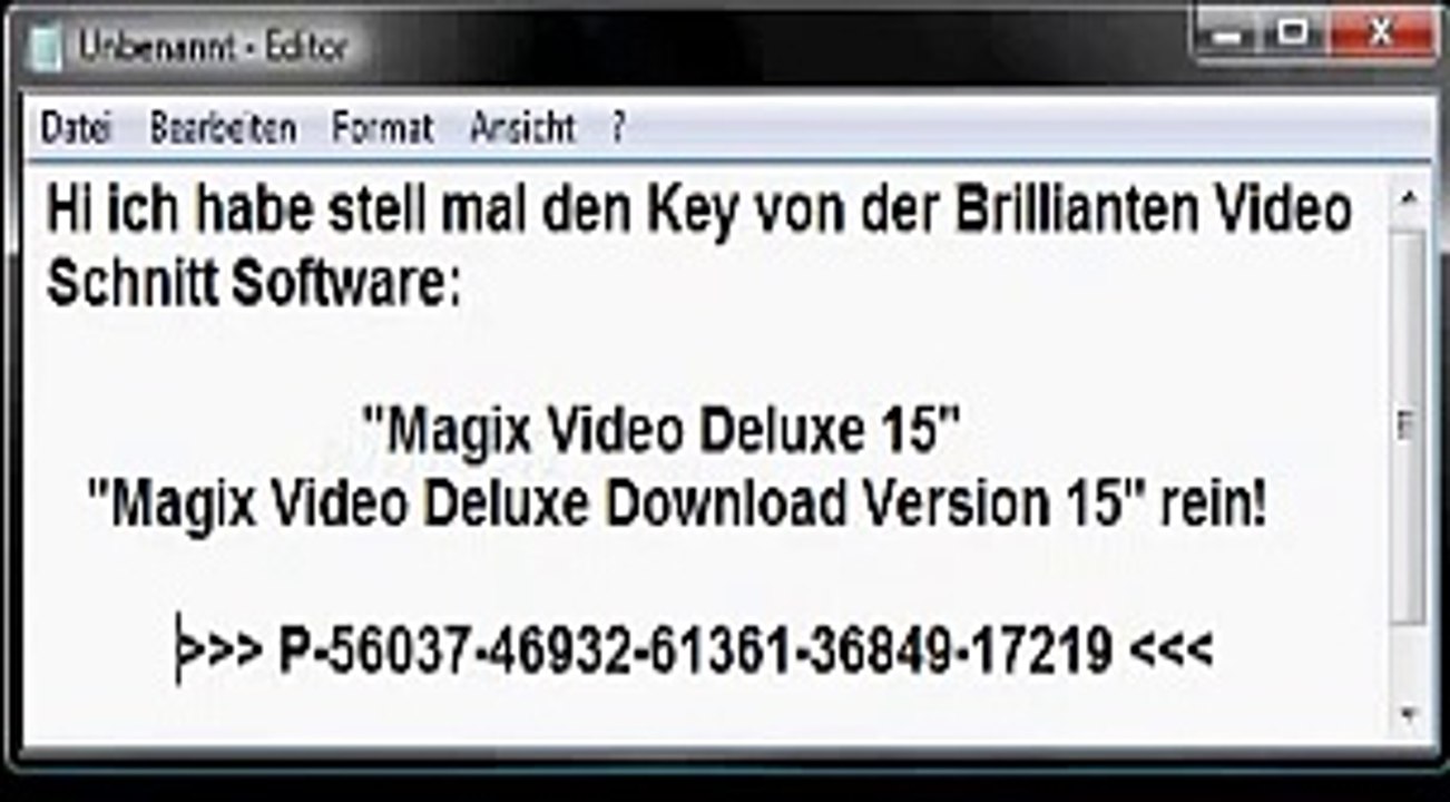 Magix Video Deluxe (???) 15 Key!!
