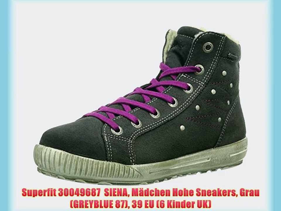 Superfit 30049687  SIENA M?dchen Hohe Sneakers Grau (GREYBLUE 87) 39 EU (6 Kinder UK)
