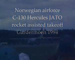 Norwegian airforce C-130 Hercules JATO takeoff